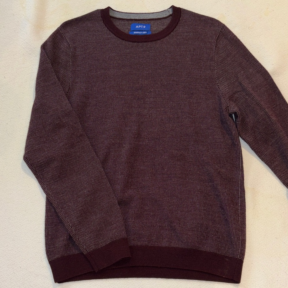 Apt. 9 Men's Maroon Crewneck Sweater